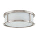 Flush Mount Nuvo 60-2864 Odeon - 3 Light - 17 in. - Flush Dome with Satin White Glass - Brushed Nickel Finish Nuvo