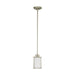 Mini Pendant Nuvo 60-2866 Odeon - 1 Light - Mini Pendant with Satin White Glass - Brushed Nickel Finish Nuvo