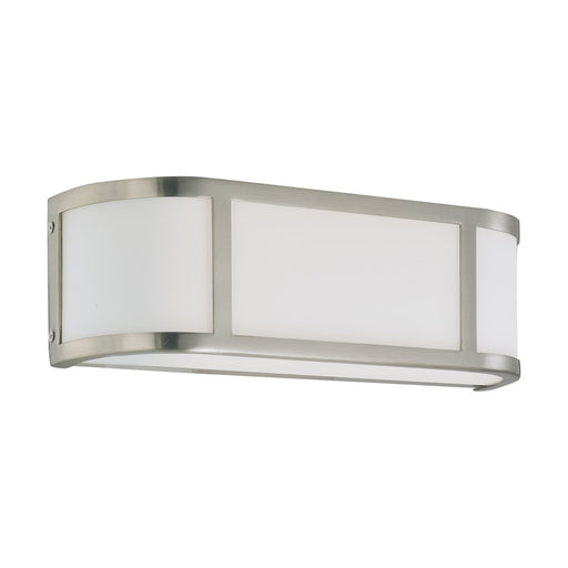 Sconce Nuvo 60-2871 Odeon - 2 Light - Wall Sconce with Satin White Glass - Brushed Nickel Finish Nuvo