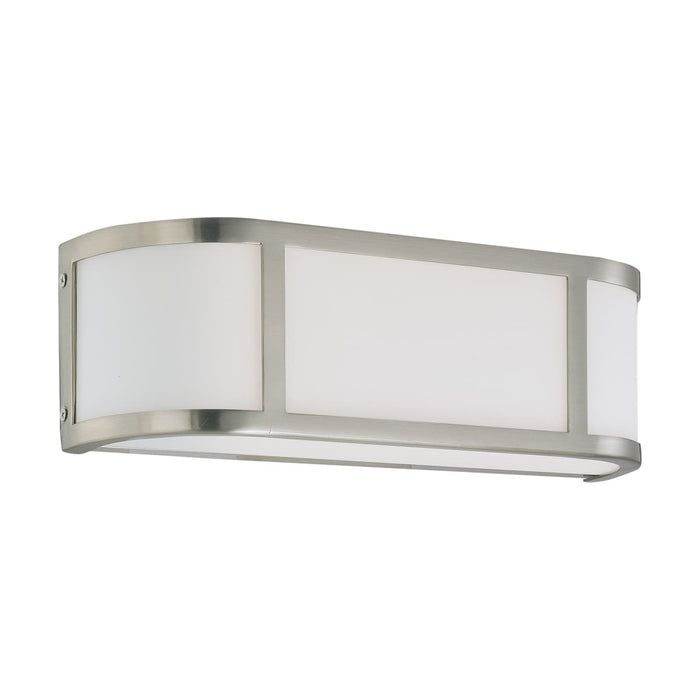 Sconce Nuvo 60-2871 Odeon - 2 Light - Wall Sconce with Satin White Glass - Brushed Nickel Finish Nuvo