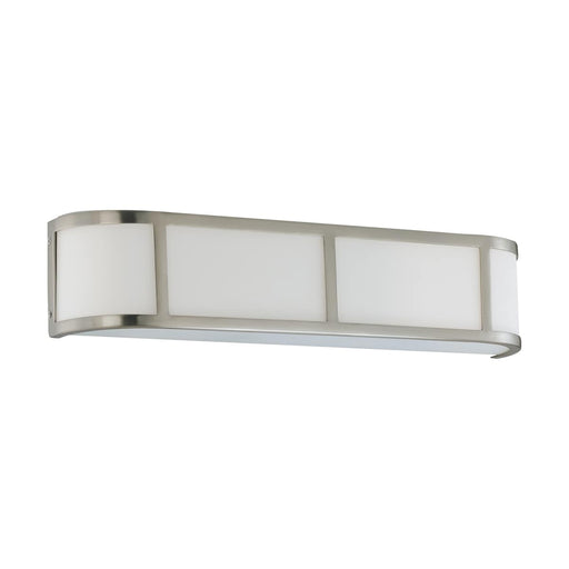 Sconce Nuvo 60-2873 Odeon - 3 Light - Wall Sconce with Satin White Glass - Brushed Nickel Finish Nuvo