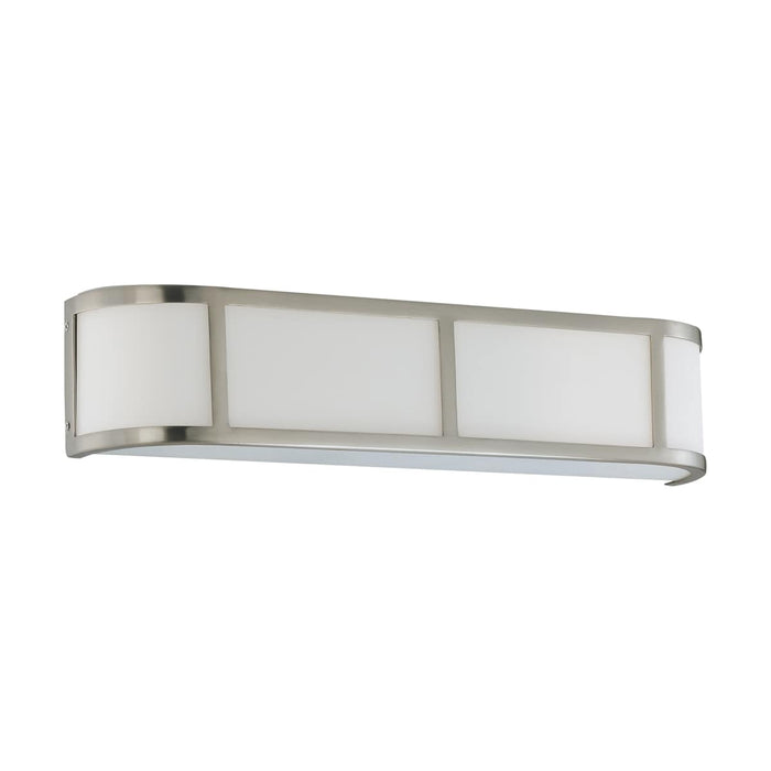 Sconce Nuvo 60-2873 Odeon - 3 Light - Wall Sconce with Satin White Glass - Brushed Nickel Finish Nuvo