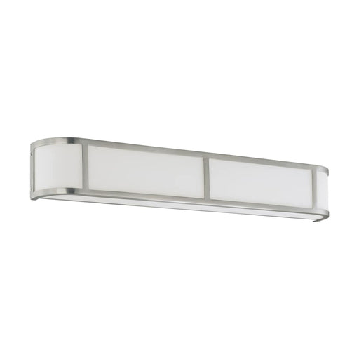 Sconce Nuvo 60-2875 Odeon - 4 Light - Wall Sconce with Satin White Glass - Brushed Nickel Finish Nuvo