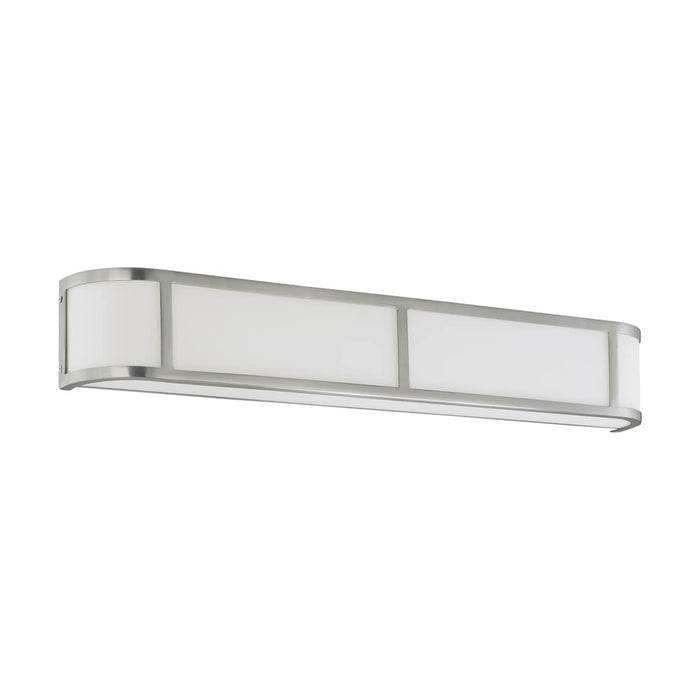 Sconce Nuvo 60-2875 Odeon - 4 Light - Wall Sconce with Satin White Glass - Brushed Nickel Finish Nuvo