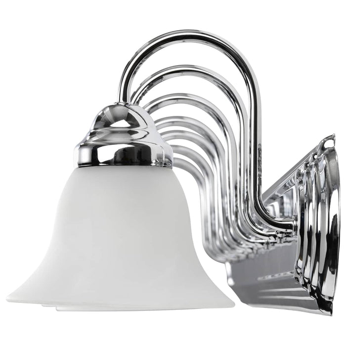Vanity Nuvo 60-290 Ballerina - 7 Light - 48 in. - Vanity with Alabaster Glass Bell Shades - Polished Chrome Finish Nuvo