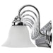 Vanity Nuvo 60-290 Ballerina - 7 Light - 48 in. - Vanity with Alabaster Glass Bell Shades - Polished Chrome Finish Nuvo