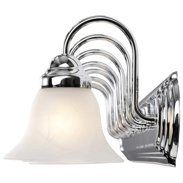 Vanity Nuvo 60-290 Ballerina - 7 Light - 48 in. - Vanity with Alabaster Glass Bell Shades - Polished Chrome Finish Nuvo