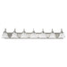 Vanity Nuvo 60-291 Ballerina - 7 Light - 48 in. - Vanity with Alabaster Glass Bell Shades - Brushed Nickel Finish Nuvo