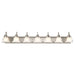 Vanity Nuvo 60-291 Ballerina - 7 Light - 48 in. - Vanity with Alabaster Glass Bell Shades - Brushed Nickel Finish Nuvo