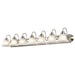 Vanity Nuvo 60-291 Ballerina - 7 Light - 48 in. - Vanity with Alabaster Glass Bell Shades - Brushed Nickel Finish Nuvo