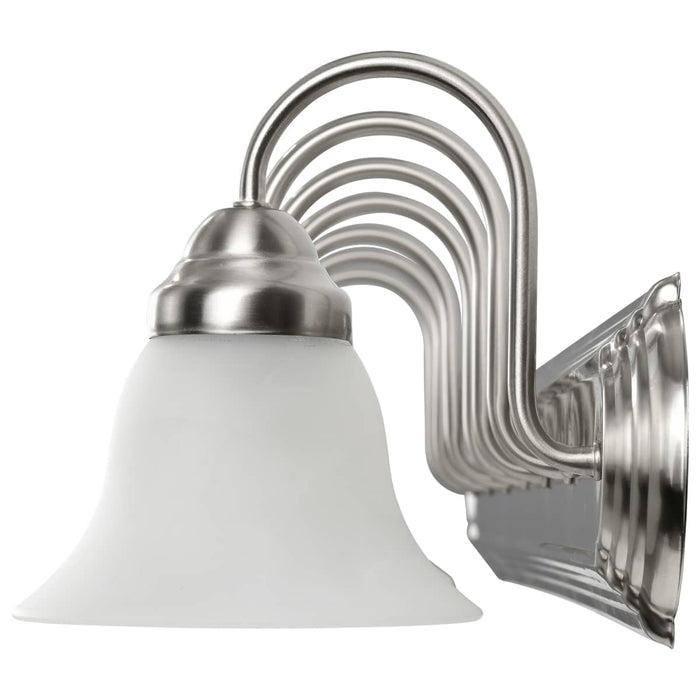 Vanity Nuvo 60-291 Ballerina - 7 Light - 48 in. - Vanity with Alabaster Glass Bell Shades - Brushed Nickel Finish Nuvo