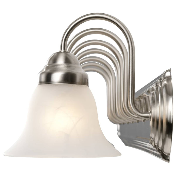 Vanity Nuvo 60-291 Ballerina - 7 Light - 48 in. - Vanity with Alabaster Glass Bell Shades - Brushed Nickel Finish Nuvo