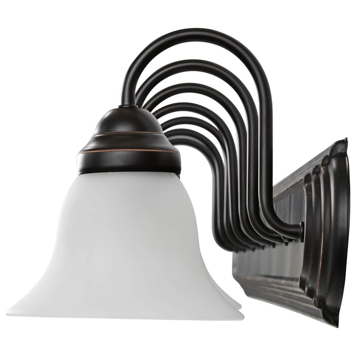 Vanity Nuvo 60-292 Ballerina - 7 Light - 48 in. - Vanity with Alabaster Glass Bell Shades - Old Bronze Finish Nuvo