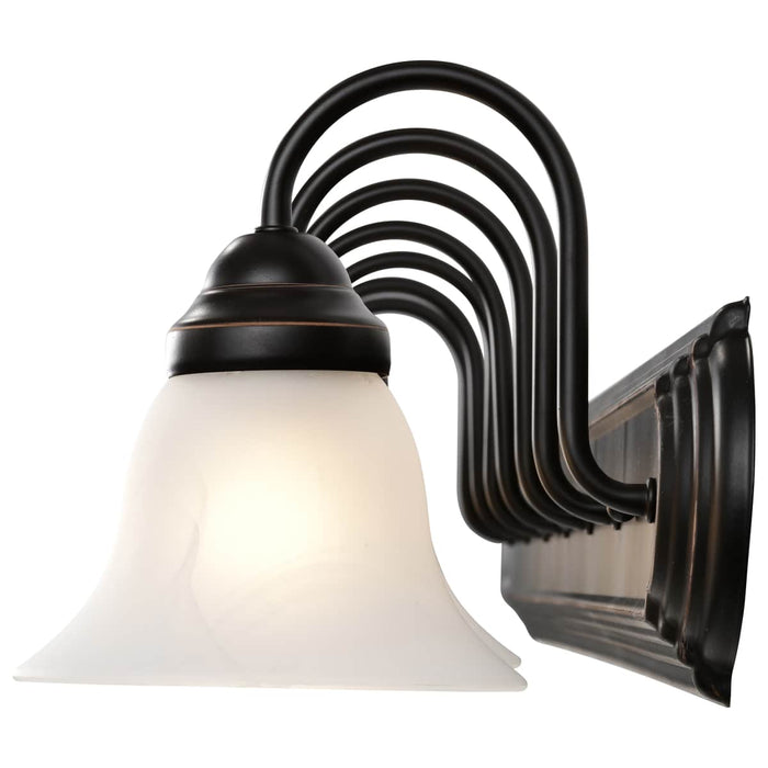 Vanity Nuvo 60-292 Ballerina - 7 Light - 48 in. - Vanity with Alabaster Glass Bell Shades - Old Bronze Finish Nuvo