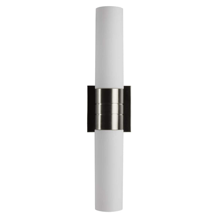 Sconce Nuvo 60-2936 Link - 2 Light - (Vertical) Tube Wall Sconce with White Glass - Brushed Nickel Finish Nuvo