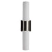 Sconce Nuvo 60-2936 Link - 2 Light - (Vertical) Tube Wall Sconce with White Glass - Brushed Nickel Finish Nuvo