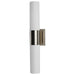 Sconce Nuvo 60-2936 Link - 2 Light - (Vertical) Tube Wall Sconce with White Glass - Brushed Nickel Finish Nuvo