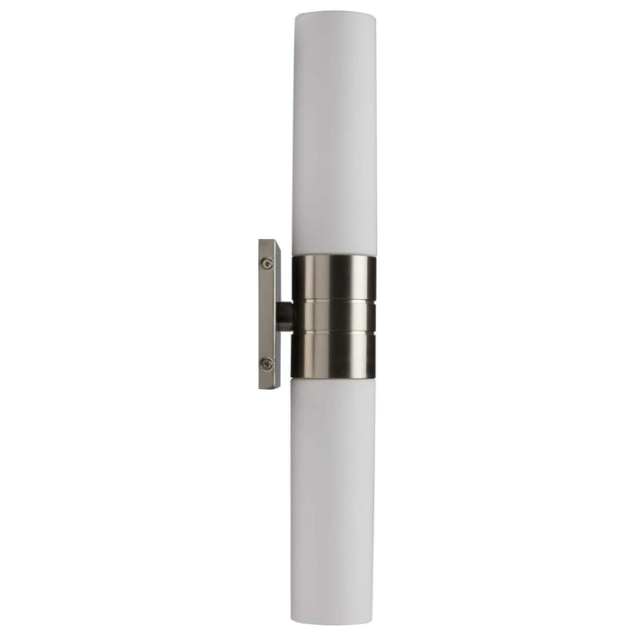 Sconce Nuvo 60-2936 Link - 2 Light - (Vertical) Tube Wall Sconce with White Glass - Brushed Nickel Finish Nuvo