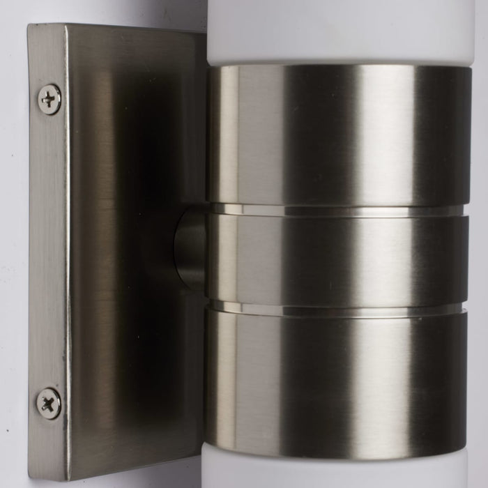 Sconce Nuvo 60-2936 Link - 2 Light - (Vertical) Tube Wall Sconce with White Glass - Brushed Nickel Finish Nuvo