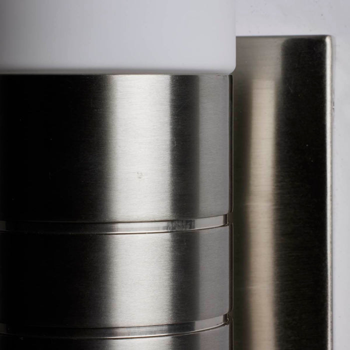 Sconce Nuvo 60-2936 Link - 2 Light - (Vertical) Tube Wall Sconce with White Glass - Brushed Nickel Finish Nuvo