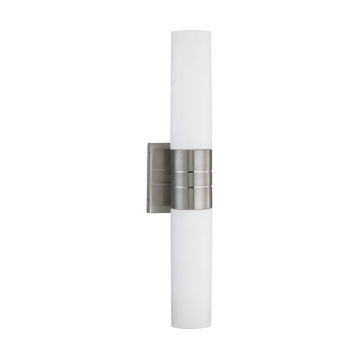 Sconce Nuvo 60-2936 Link - 2 Light - (Vertical) Tube Wall Sconce with White Glass - Brushed Nickel Finish Nuvo