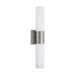 Sconce Nuvo 60-2936 Link - 2 Light - (Vertical) Tube Wall Sconce with White Glass - Brushed Nickel Finish Nuvo