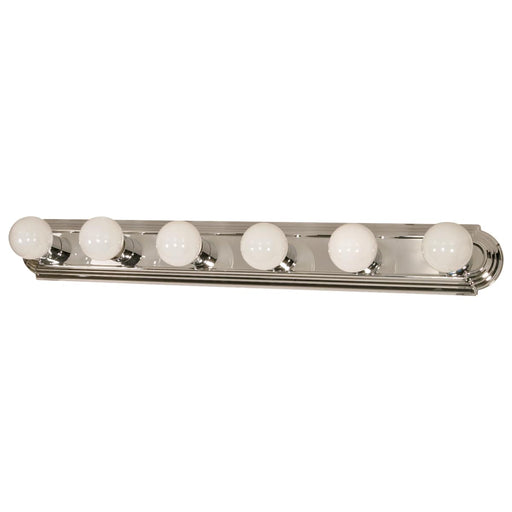 Vanity Nuvo 60-298 6 Light - 36 in. - Vanity - Racetrack Style - Polished Chrome Finish Nuvo