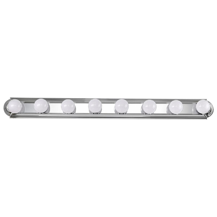 Vanity Nuvo 60-299 8 Light - 48 in. - Vanity - Racetrack Style - Polished Chrome Finish Nuvo