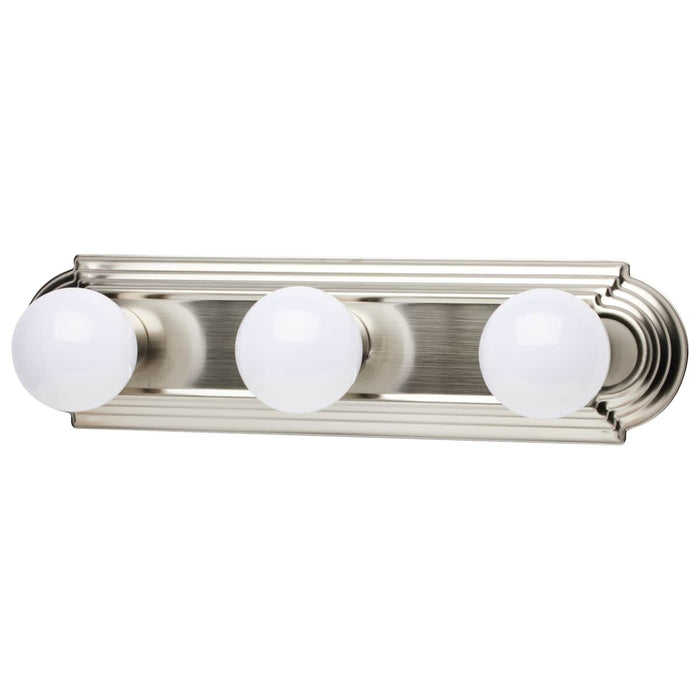 Vanity Nuvo 60-300 3 Light - 18 in. - Vanity - Racetrack Style - Brushed Nickel Finish Nuvo