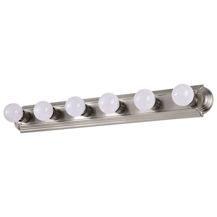 Vanity Nuvo 60-302 6 Light - 36 in. - Vanity - Racetrack Style - Brushed Nickel Finish Nuvo