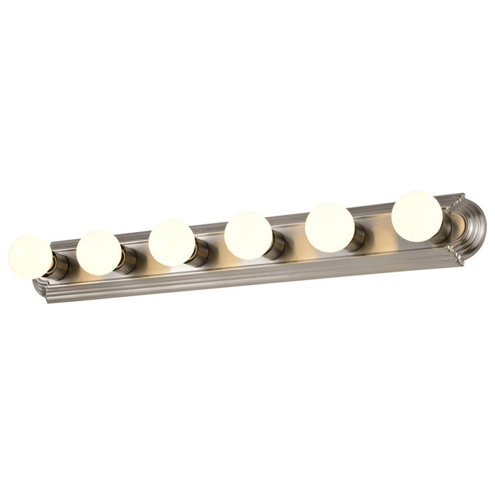 Vanity Nuvo 60-302 6 Light - 36 in. - Vanity - Racetrack Style - Brushed Nickel Finish Nuvo