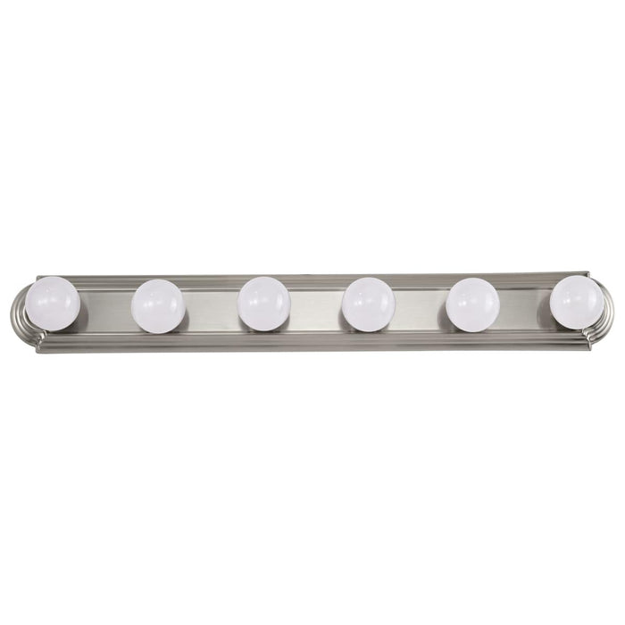 Vanity Nuvo 60-302 6 Light - 36 in. - Vanity - Racetrack Style - Brushed Nickel Finish Nuvo