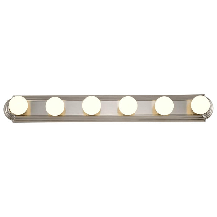 Vanity Nuvo 60-302 6 Light - 36 in. - Vanity - Racetrack Style - Brushed Nickel Finish Nuvo