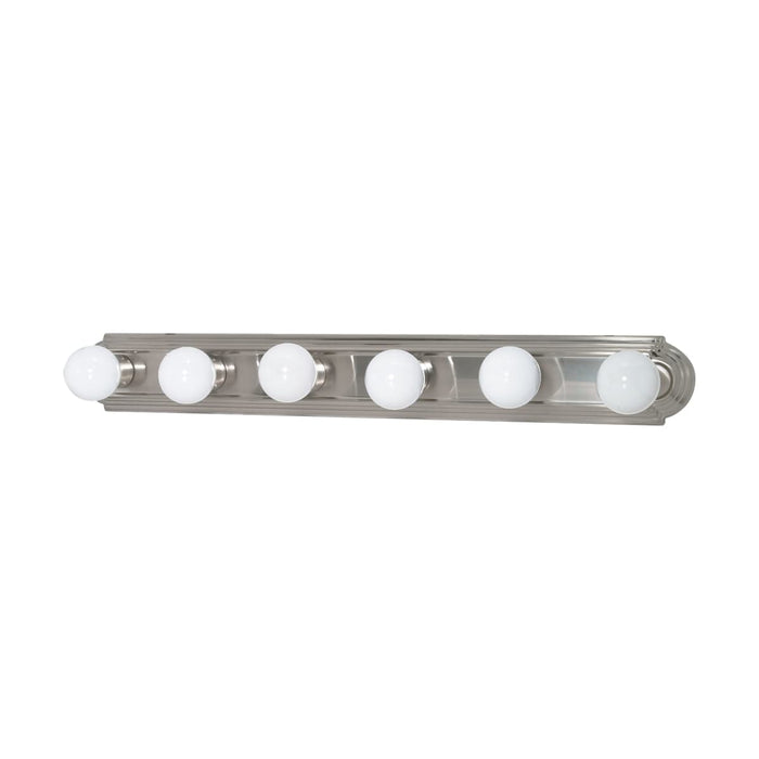 Vanity Nuvo 60-302 6 Light - 36 in. - Vanity - Racetrack Style - Brushed Nickel Finish Nuvo