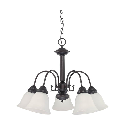 Chandelier Nuvo 60-3141 Ballerina - 5 Light - 24 in. - Chandelier with Frosted White Glass - Mahogany Bronze Finish Nuvo