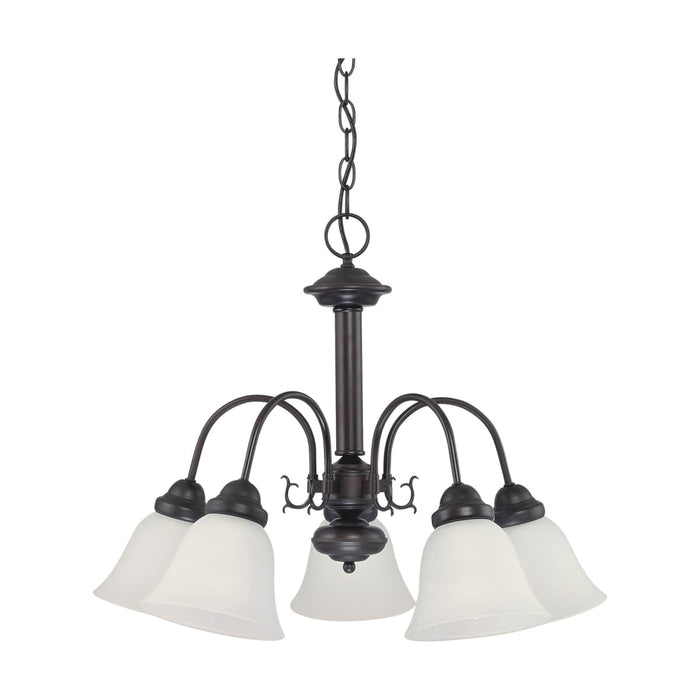 Chandelier Nuvo 60-3141 Ballerina - 5 Light - 24 in. - Chandelier with Frosted White Glass - Mahogany Bronze Finish Nuvo