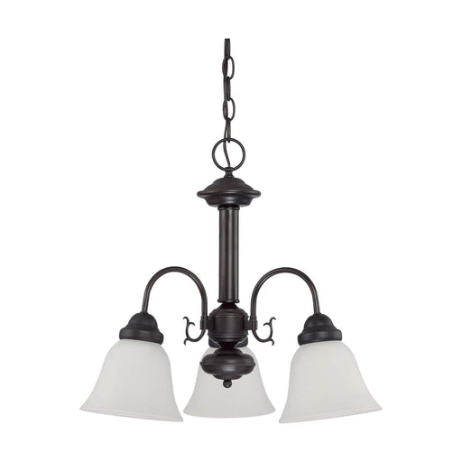 Chandelier Nuvo 60-3142 Ballerina - 3 Light - 20 in. - Chandelier with Frosted White Glass - Mahogany Bronze Finish Nuvo