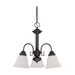 Chandelier Nuvo 60-3142 Ballerina - 3 Light - 20 in. - Chandelier with Frosted White Glass - Mahogany Bronze Finish Nuvo