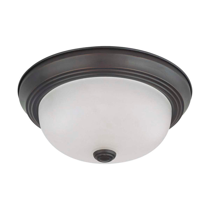 Flush Mount Nuvo 60-3145 2 Light - 11 in. - Flush Mount with Frosted White Glass - Mahogany Bronze Finish Nuvo