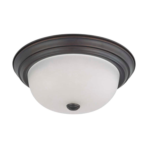 Flush Mount Nuvo 60-3146 2 Light - 13 in. - Flush Mount with Frosted White Glass - Mahogany Bronze Finish Nuvo