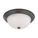 Flush Mount Nuvo 60-3147 3 Light - 15 in. - Flush Mount with Frosted White Glass - Mahogany Bronze Finish Nuvo