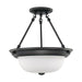 Semi Flush Nuvo 60-3149 2 Light - 13 in. - Semi-Flush with Frosted White Glass - Mahogany Bronze Finish Nuvo