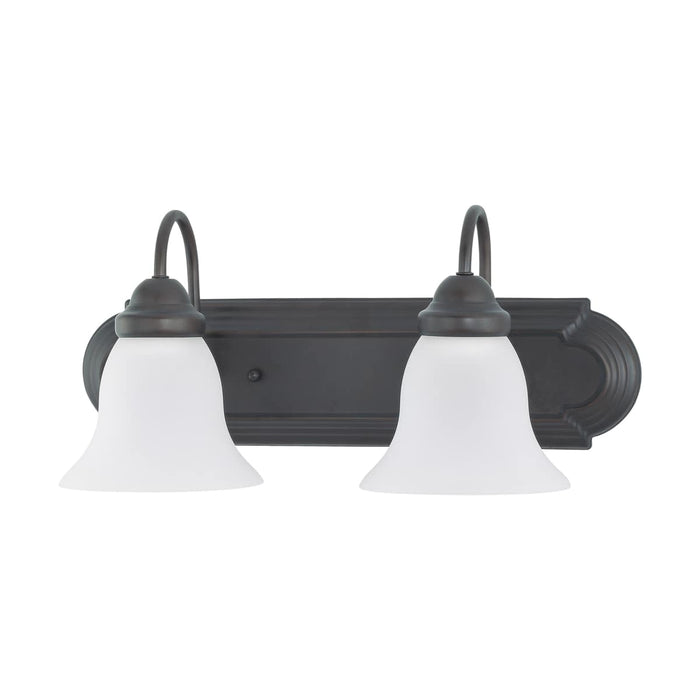 Vanity Nuvo 60-3161 Ballerina - 2 Light - 18 in. - Vanity with Frosted White Glass - Mahogany Bronze Finish Nuvo