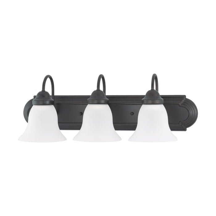 Vanity Nuvo 60-3162 Ballerina - 3 Light - 24 in. - Vanity with Frosted White Glass - Mahogany Bronze Finish Nuvo
