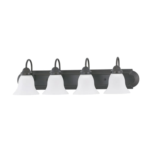 Vanity Nuvo 60-3163 Ballerina - 4 Light - 30 in. - Vanity with Frosted White Glass - Mahogany Bronze Finish Nuvo