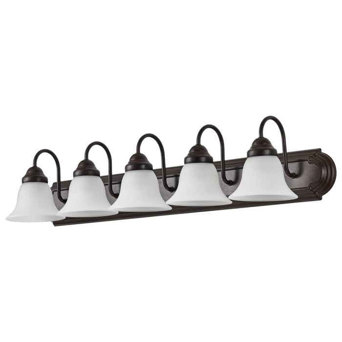 Vanity Nuvo 60-3164 Ballerina - 5 Light - 36 in. - Vanity with Frosted White Glass - Mahogany Bronze Finish Nuvo