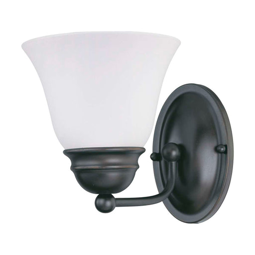 Vanity Nuvo 60-3165 Empire - 1 Light - 7 in. - Vanity with Frosted White Glass - Mahogany Bronze Finish Nuvo