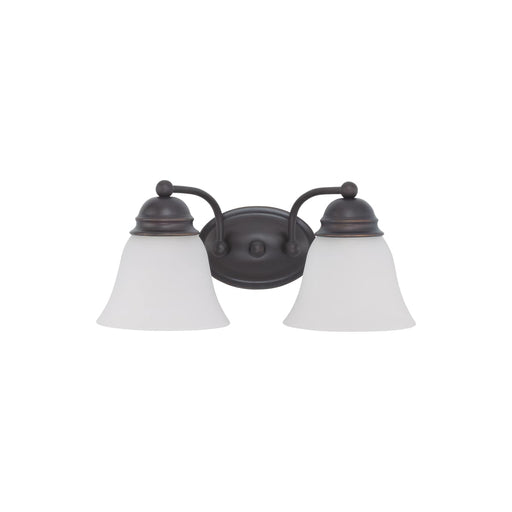 Vanity Nuvo 60-3166 Empire - 2 Light - 15 in. - Vanity with Frosted White Glass - Mahogany Bronze Finish Nuvo