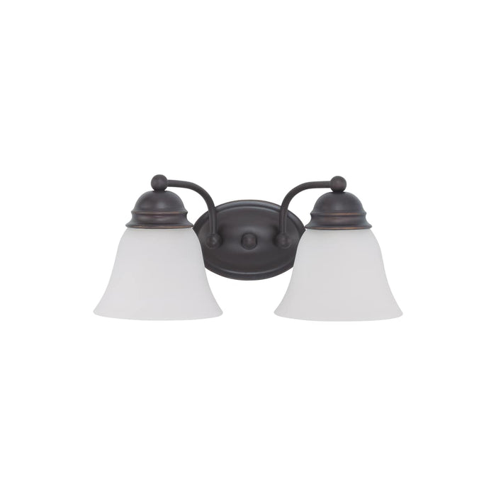 Vanity Nuvo 60-3166 Empire - 2 Light - 15 in. - Vanity with Frosted White Glass - Mahogany Bronze Finish Nuvo