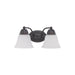 Vanity Nuvo 60-3166 Empire - 2 Light - 15 in. - Vanity with Frosted White Glass - Mahogany Bronze Finish Nuvo